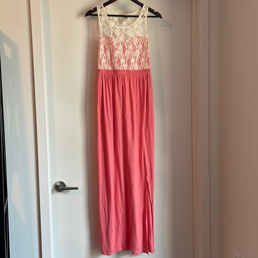 Soft small Coral and Cream Dress